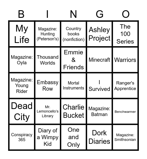 P*I*N*G*O POPCORN PALOOZA Bingo Card