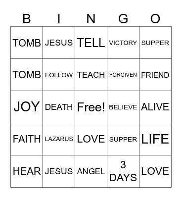 NEW LIFE - EASTER Bingo Card