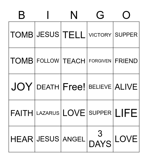 NEW LIFE - EASTER Bingo Card