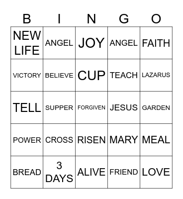 NEW LIFE - EASTER Bingo Card