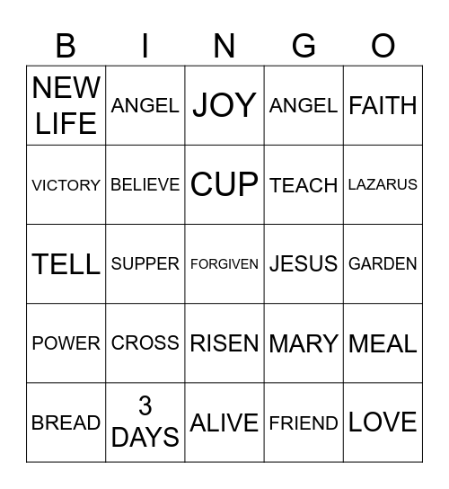 NEW LIFE - EASTER Bingo Card