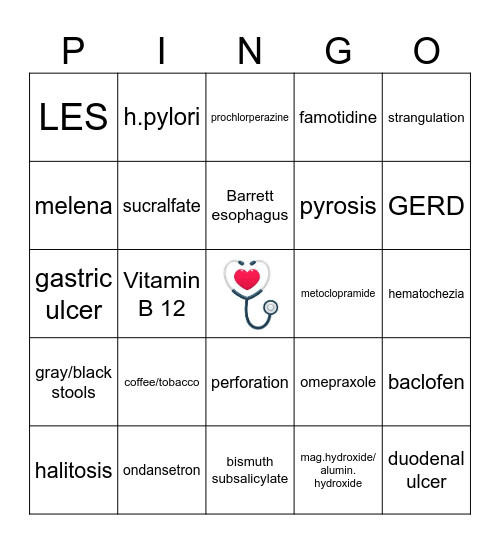 Pharmingo! Bingo Card
