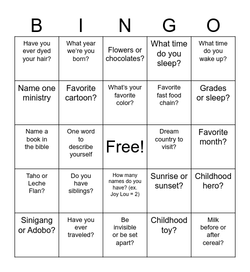 Untitled Bingooooo Bingo Card