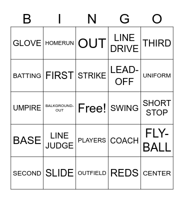 OPENING DAY Bingo Card
