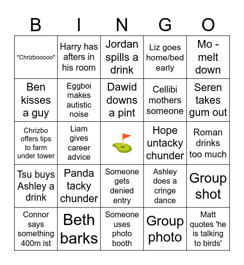 B  I  R  T  H  D  A  Y      N  I  G  H  T Bingo Card