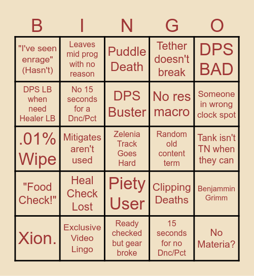 EX4 PF PROG BINGO Card