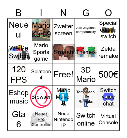 Das Ultra geile switcfh 2 Bingo Card