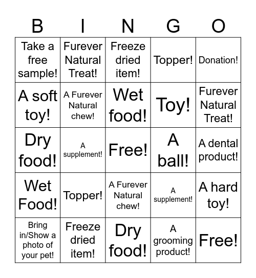 Furever Natural - Dog Bingo Card