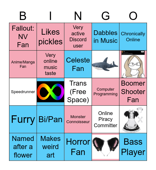 Transfem Bingo Card