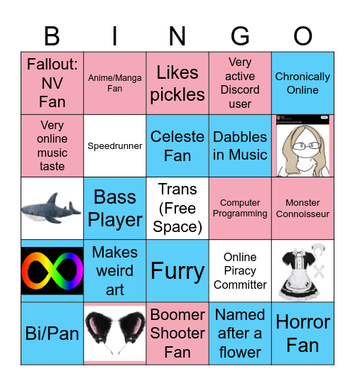 Transfem Bingo Card