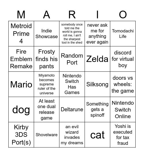 Surprise March Direct Bingo Card