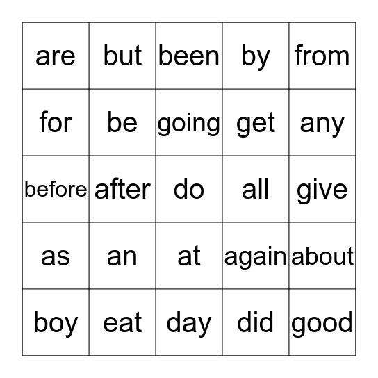 Level 1 (1-25) Bingo Card