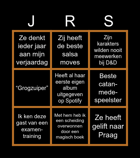 Pepijn 20 bingo kaart Bingo Card