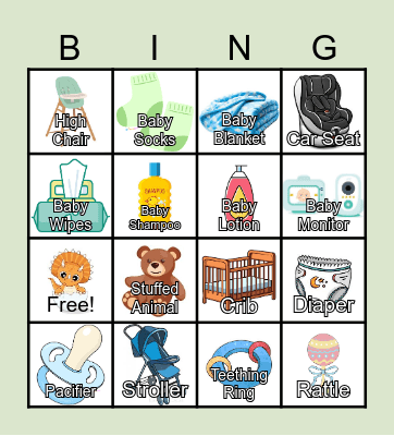 💟 BABY SHOWER BINGO! 💟 Bingo Card