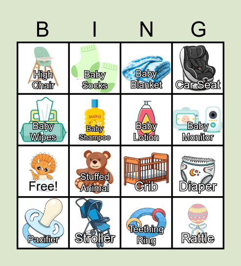 💟 BABY SHOWER BINGO! 💟 Bingo Card