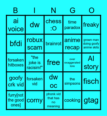 yt doom scrooling Bingo Card