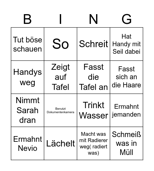 Frau Klement Bingo Card