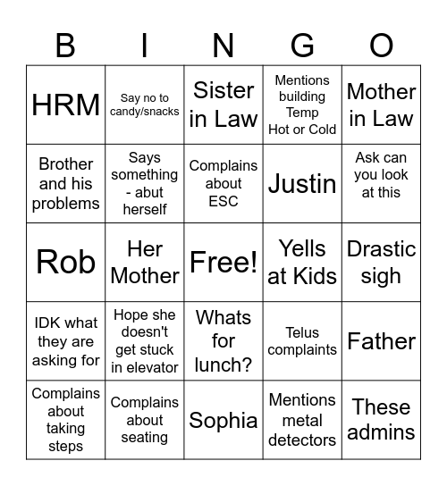 Hurricanes Say What? Bingo Card