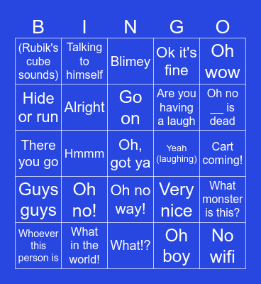 Elliott's bingo Card