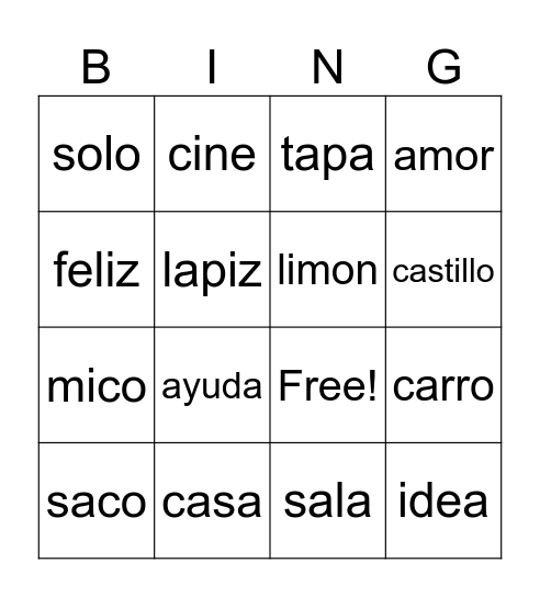 Bingo Card