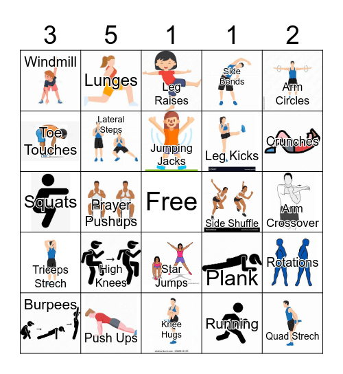Fitness Bingo Card