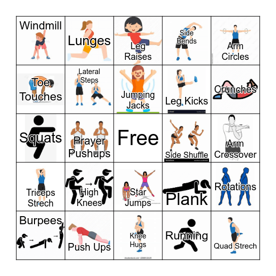 Fitness Bingo Card