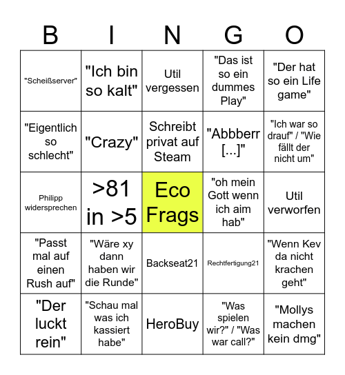 Mo Bingo Card