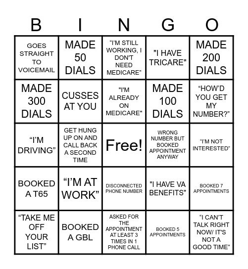 PROSPECTING BINGO Card