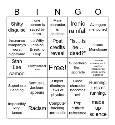 Black Panther Bingo Card