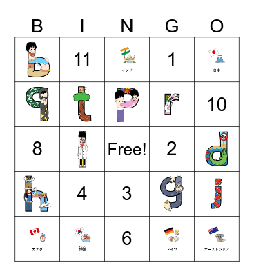 Countries Bingo Card