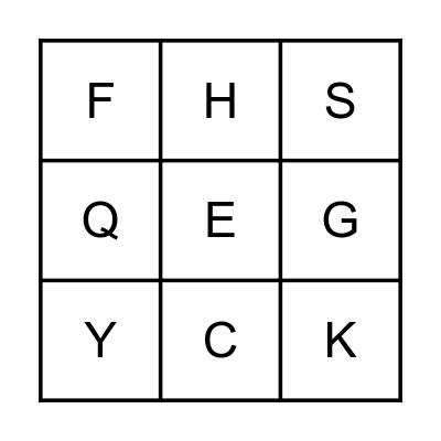 The Alphabet - BINGO Card