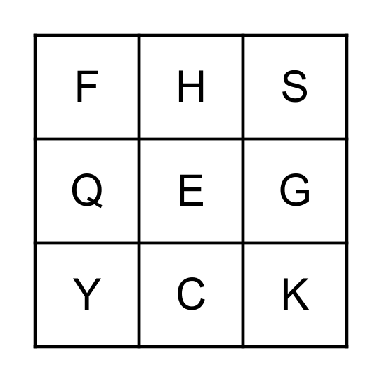 The Alphabet - BINGO Card