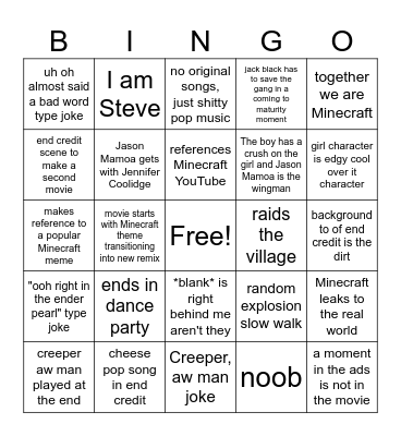 S T E V E Bingo Card