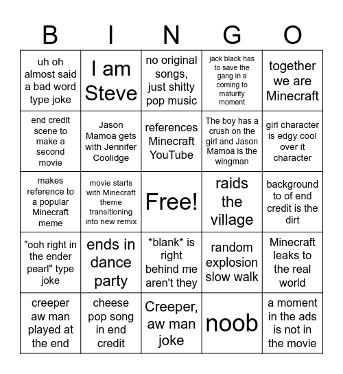 S T E V E Bingo Card
