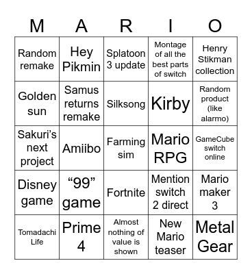 Direct Bingo Card