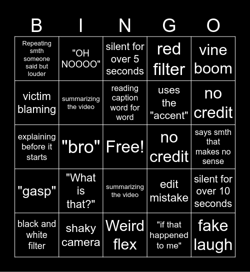 sssniperwolf bingo Card