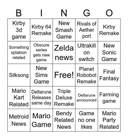 funny bingo Card
