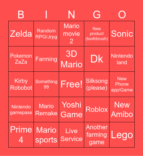 Switch Direct Bingo Card