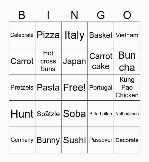 EASTER BINGO Card