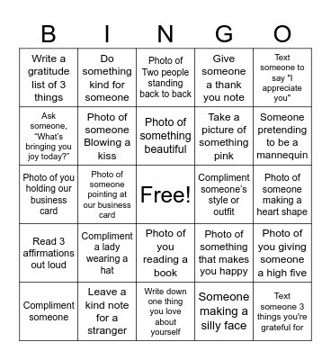 Lady Love Bingo Card