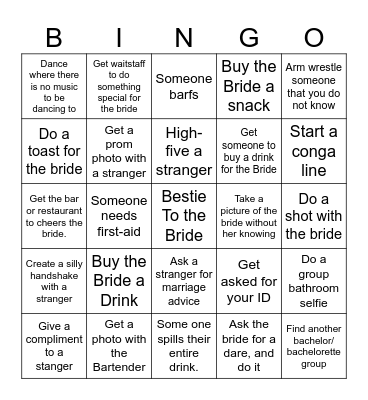 CHRIS' BACHELORETTE BINGO Card