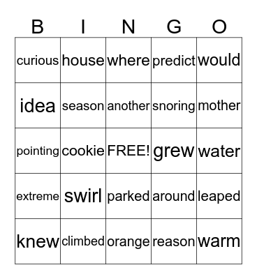 Week 32 Bingo Card