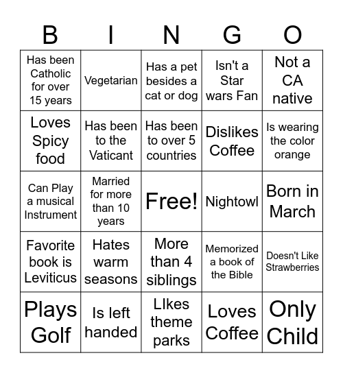 Search 192 - Confidence Bingo Card