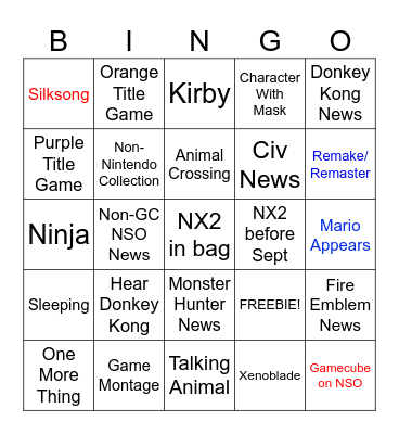 Switch 1/2 C-c-c-cooooomboooo Direct Bingo Card