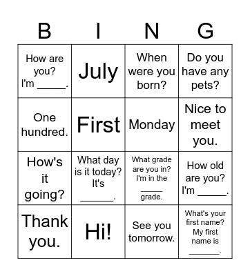 Phonics D Bingo Card