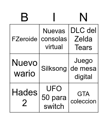 Ultimo nintendo direct Bingo Card