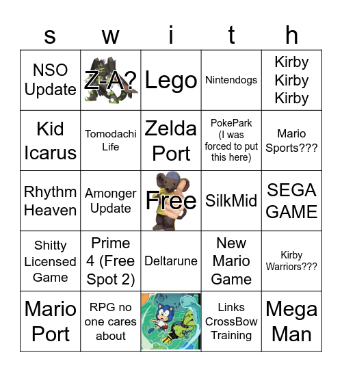 Switch 1 Direct BINGGOGOGOGGO Bingo Card