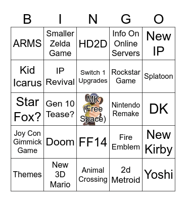 Switch 2 Direct PREDICKS Bingo Card
