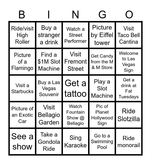 Las Vegas Bingo Card