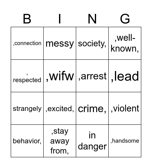 lead a double life-just thinking unit 3 Bingo Card
